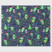 カエルのクリスマス – かわいいカエルのクリスマスパーティー紫の雪 ラッピングペーパー (フラット)