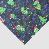 カエルのクリスマス – かわいいカエル紫の雪のクリスマスパーティー 薄葉紙 (詳細)