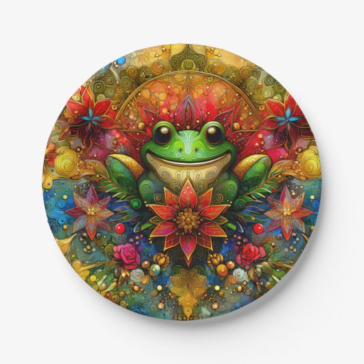 カエルのクリスマス～かわいい～ ペーパープレート (正面)