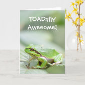カエルのグリーティングカードと文字TOADally 素晴らし カード (黄色い花)