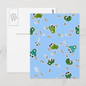 カエルのコラージュ ポストカード (正面/裏面)