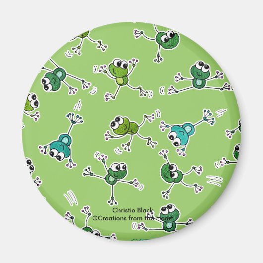 カエルのコラージュ マグネット (正面)