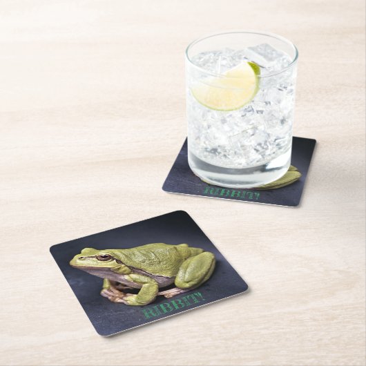 カエルのコースター スクエアペーパーコースター (インサイチュ)