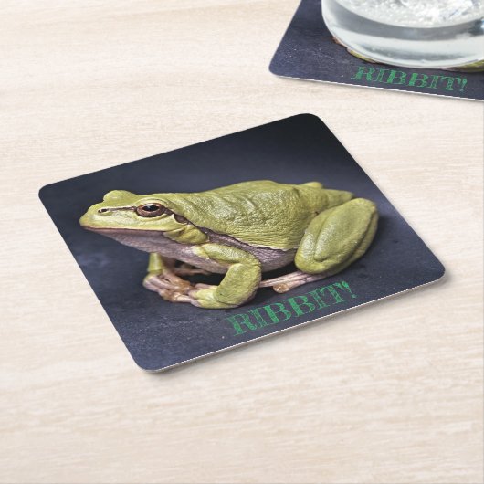 カエルのコースター スクエアペーパーコースター (アングル)