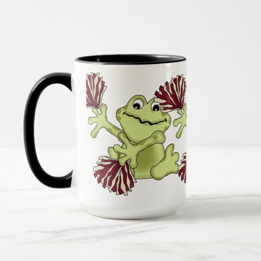 カエルのコーヒー・マグのチアリーダーをするスポーツ マグカップ (左)