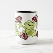 カエルのコーヒー・マグのチアリーダーをするスポーツ マグカップ (中央)