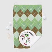 カエルのゴルフのグリップそれをリビットグリーンブラウンアーガイル ゴルフタオル (インサイチュ)