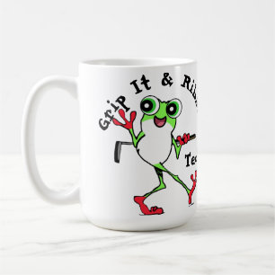 カエルのゴルフのグリップとリブおもしろいット コーヒーマグカップ