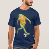 カエルのサッカー選手サッカー Tシャツ (正面)