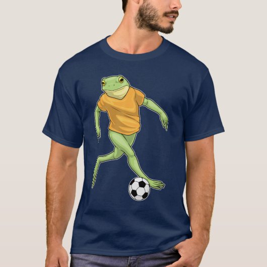 カエルのサッカー選手サッカー Tシャツ (正面)