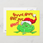 カエルのサンタハットgivit givit givitギビットとカエルの漫画 シーズンポストカード (正面/裏面)