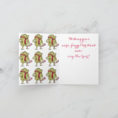 カエルのスカーフ編み物クリスマスが手作りカギ シーズンカード (内部)