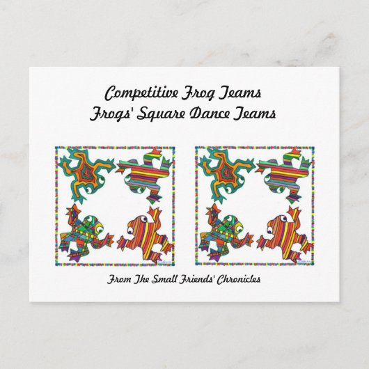 カエルのスクエアダンスティー ポストカード (正面)