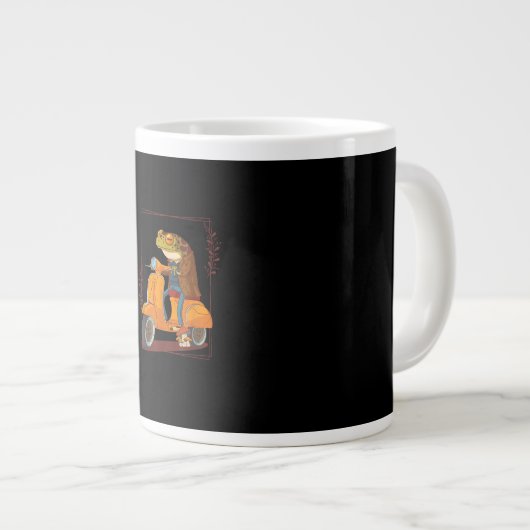 カエルのスクーターのキノコGoblincoreアカデミアエステト ジャンボコーヒーマグカップ (正面右)