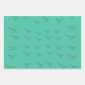 カエルのティール（緑がかった色） ラッピングペーパーシート (正面2)