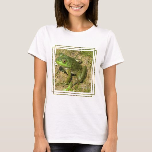 カエルのデザインの女性はTシャツに合いました Tシャツ (正面)