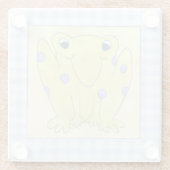 カエルのトリオのギンガムクロス ガラスコースター (裏面)