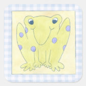 カエルのトリオのギンガムクロス スクエアシール (正面)