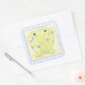 カエルのトリオのギンガムクロス スクエアシール (封筒)