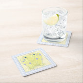 カエルのトリオのギンガムクロス スクエアペーパーコースター (インサイチュ)