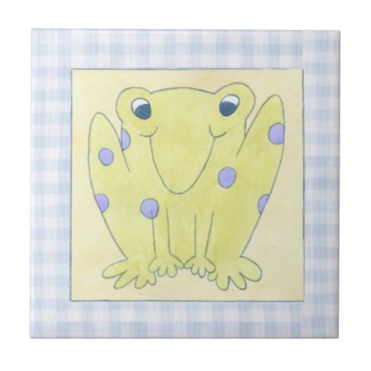 カエルのトリオのギンガムクロス タイル (正面)