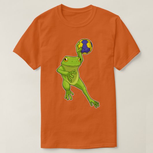 カエルのハンドボール選手ハンドボール2 Tシャツ (デザイン正面)