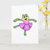 カエルのバレエダンス カード (黄色い花)
