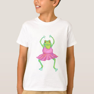 カエルのバレリーナの子供のワイシャツ Tシャツ