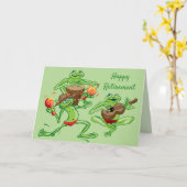 カエルのバンドHappy Retiment カード (黄色い花)