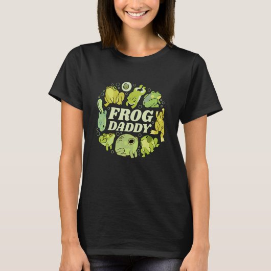 カエルのパパおもしろいアパレル Tシャツ (正面)