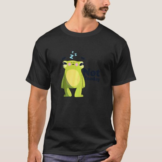 カエルのパンザラかわいい眠いヒキガエル嫌い朝 Tシャツ (正面)