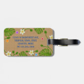 カエルのパーソナライズな熱帯夏のビーチの休暇| ラゲッジタグ (裏面横)