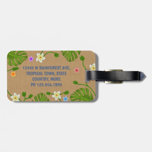 カエルのパーソナライズな熱帯夏のビーチの休暇| ラゲッジタグ (裏面横)