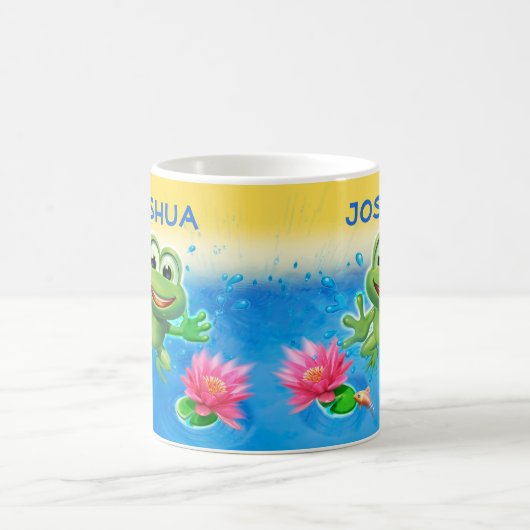 カエルのパーティーのカスタムな陶磁器のマグのギフトの跳躍 コーヒーマグカップ (中央)