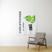 カエルのパーティー ファーストバースデー スワンプ グリーン フロギー タペストリー (インサイチュ)