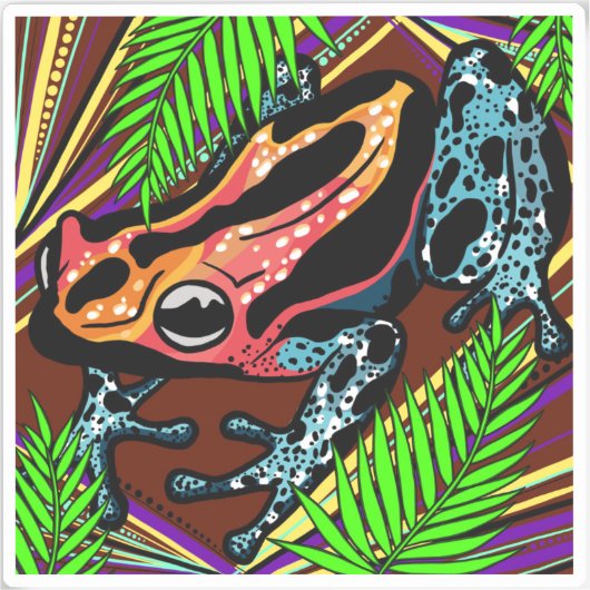 カエルのビニールシール シール (正面)