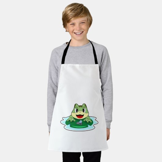 カエルのフライ エプロン (着用した状態)