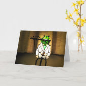 カエルのフルート カード (黄色い花)