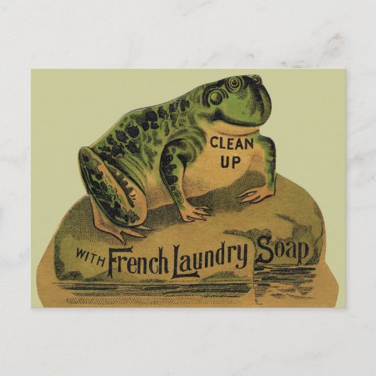 カエルのフレンチラウンダリーソープ ポストカード (正面)