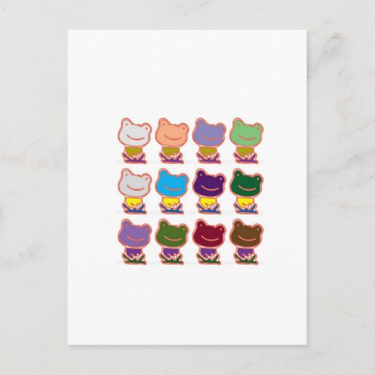 カエルのフロギー柄 ポストカード (正面)