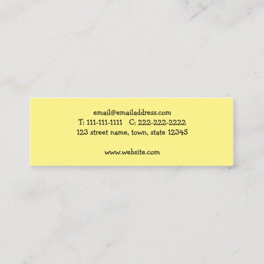 カエルのプリンスおもしろいマンガグリーン スキニー名刺 (裏面)