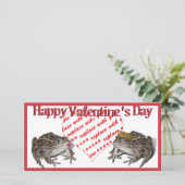 カエルのプリンスとキスをするカエルのバレンタイン写真フレーム シーズンカード (スタンド正面)