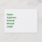 カエルのプロフィールか名刺 名刺 (裏面)