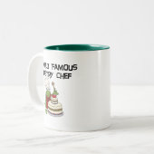 カエルのペーストリー作りの職人のTシャツおよびギフト ツートーンマグカップ (正面左)