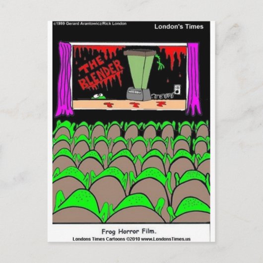 カエルのホラーおもしろいフィルムTeesマグカードもっと ポストカード (正面)