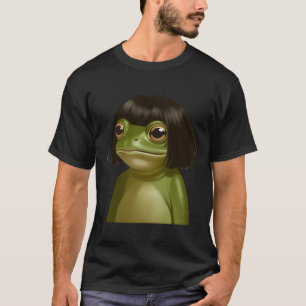 カエルのボブカットがおかしい メンフクロウ カエル好き Tシャツ