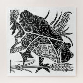 カエルのボーホフローラ抽象芸術 ジグソーパズル (横)