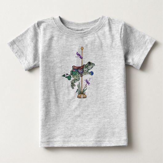 カエルのメリーゴーラウンド ベビーTシャツ (正面)