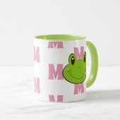 カエルのモノグラム模様 マグカップ (正面右)