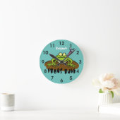 カエルのルーおもしろいルアガエルの漫画 ラウンド壁時計 (ホーム)
